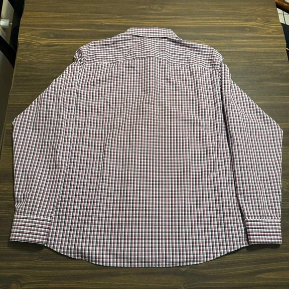 UNTUCKit Button Down Shirt Men's XXL Long Sleeve Red Blue Plaid Wrinkle Free